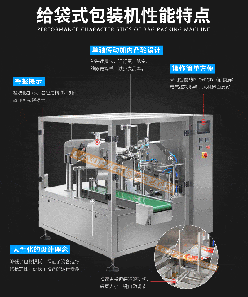  紅棗包裝機(jī)、紅棗給袋式包裝機(jī)特點